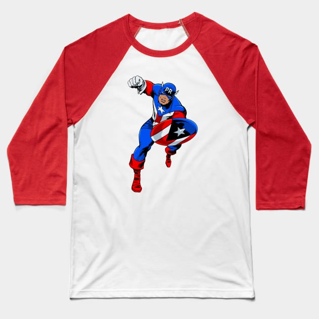 Captain Puerto Rico Baseball T-Shirt by ThirteenthFloor